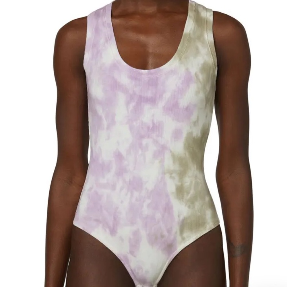 NWT HUDSON Tie Dye Cutout Sleeveless Scoop Neck Bodysuit Womens Size Medium - Picture 3 of 7
